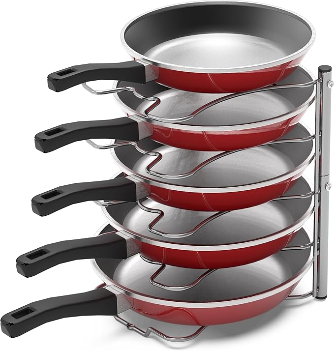 Simple Houseware Cabinet Pantry Pot and Pan Organizer Holder Rack