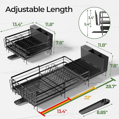 Large Dish Drying Rack, Expandable Dish Rack, Stainless Steel Dish Racks