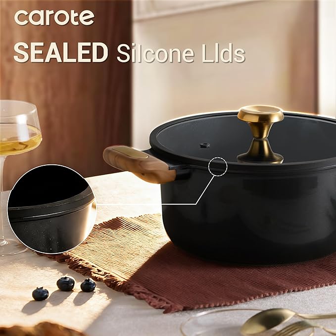 CAROTE Ceramic Cookware Set Nonstick, Non-Toxic & PFAS-Free, Dishwasher