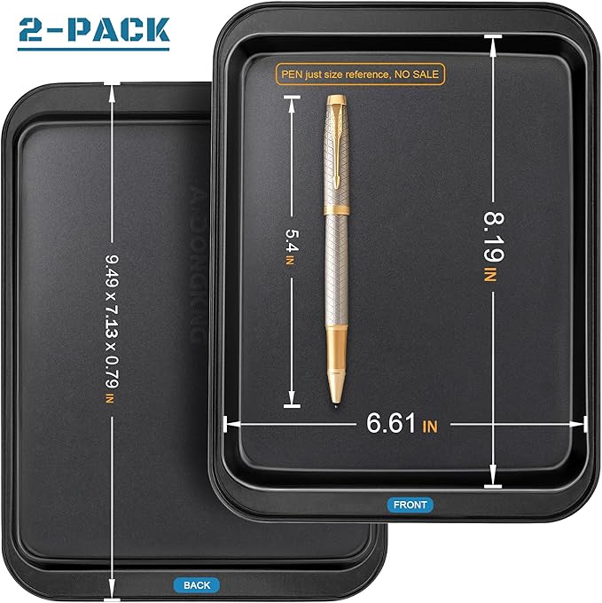Small Cookie Sheets, Baking Pans, Nonstick Carbon Steel Baking Sheets, 9.5 X