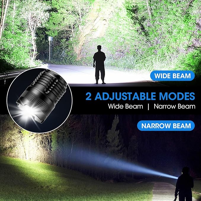 3 Pack Rechargeable Flashlight High Lumens - 99,000LM Super Bright LED Flash Light for Home with 5 Modes, Powerful Waterproof Handheld Flashlight for Camping Emergencies (L-3P) (L-3P)