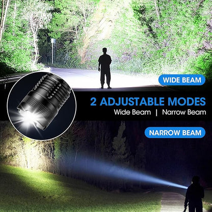 3 Pack Rechargeable Flashlight High Lumens - 99,000LM Super Bright LED Flash Light for Home with 5 Modes, Powerful Waterproof Handheld Flashlight for Camping Emergencies (L-3P) (L-3P)