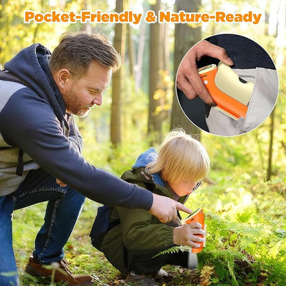 Microscope for Kids 2-in-1 Pocket Portable 1000X 2.0'' HD Screen Handheld Digital Microscopes with 10 Slides, Photo/Video, 6 Adjustable LEDs, Edu Science Kit Gift for Kids Age 5-7 8-12