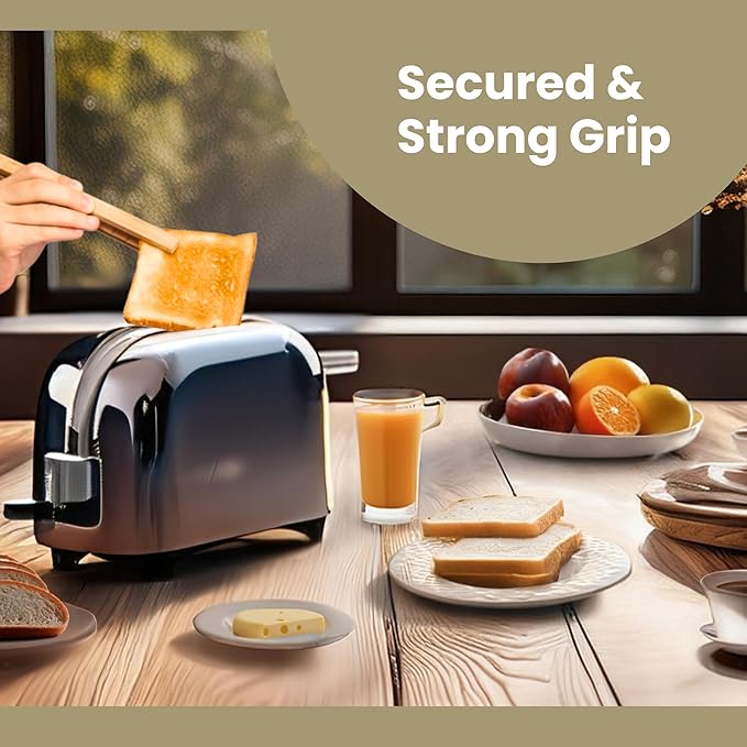 Toaster Tongs With Magnet | Bamboo Kitchen Utensils
