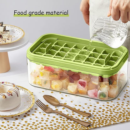 Ice Cube Tray with Lid and Bin, 2 Pack
