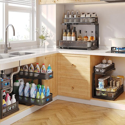 2 Pack 17.3IN-Depth Under Sink Organizer