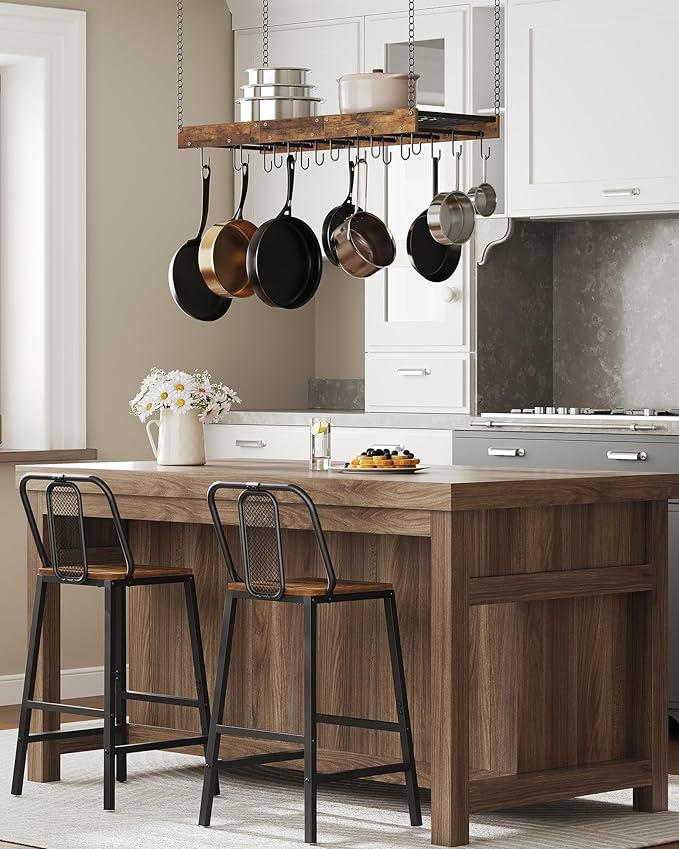 CHOEZON Hanging Pot Rack, Ceiling Wall Mounted Pot Rack