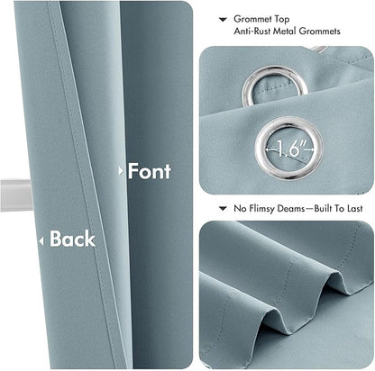 MIULEE Slate Blue Blackout Curtains