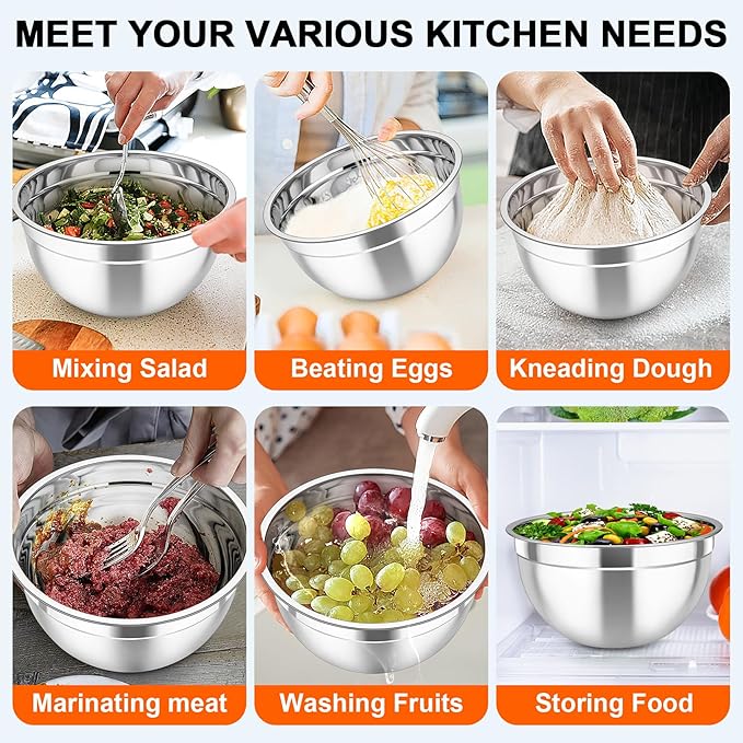 TeamFar Mixing Bowls with Airtight Lids,