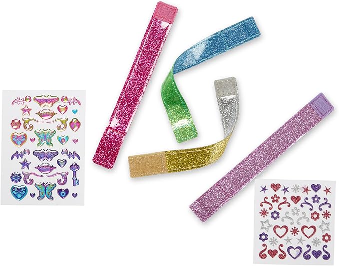 Melissa & Doug Design-Your-Own Bracelets with 100+ Sparkle Gem & Glitter Stickers, Kids Snap Bracelets, Stickers & Jewelry Crafts, Preschool Toys for Girls & Boys Ages 4+