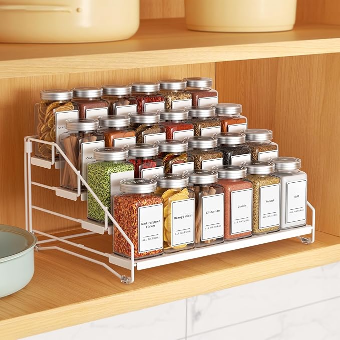 BOIVSHI Tiered Spice Rack, 4 Tier Spice Shelf Organizer