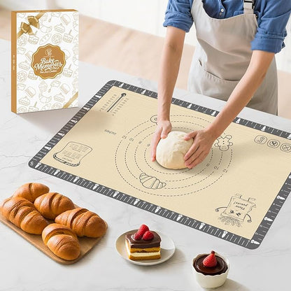 Silicone Baking Mat with Cookie Recipes, Extra Thick Silicone Mat