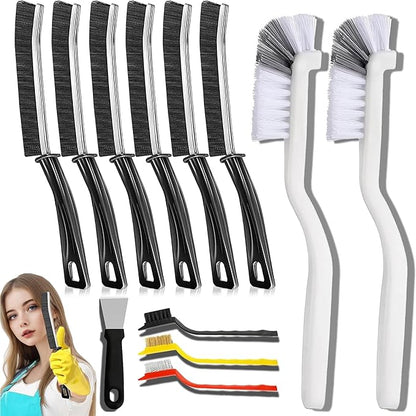 12Pcs Crevice Cleaning Brush Set, Hard Bristle Gap Cleaning Tools, Window & Car