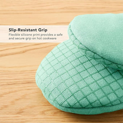 KITCHENAID Gourmet Series Gridlines Mini Oven Mitts 2-Pack Set, Heat Resistant