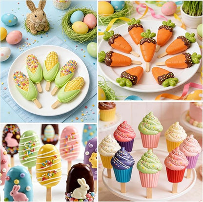 Juome Cake Pop Mold Kit, 2 Pack 6 Cavities Cakesicle Molds Silicone