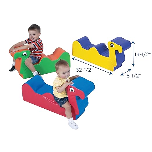 Children's Factory Nessie Family, Toddler/Infant Ride On Toys for 1-2 Year Old, Indoor Soft Play Equipment for Daycare/Classroom, Multi, Large, Set of 3