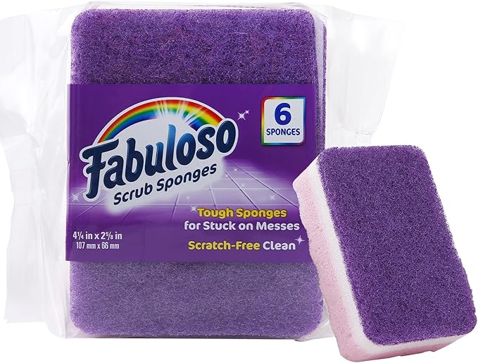 Fabuloso Scratch-Free Kitchen Dish Sponges, Counters and Sinks, Tough on Messes