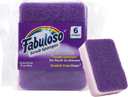 Fabuloso Scratch-Free Kitchen Dish Sponges, Counters and Sinks, Tough on Messes