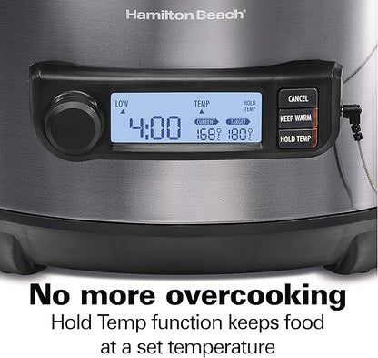 Hamilton Beach Portable 6 Quart Set & Forget Digital Programmable Slow Cooker