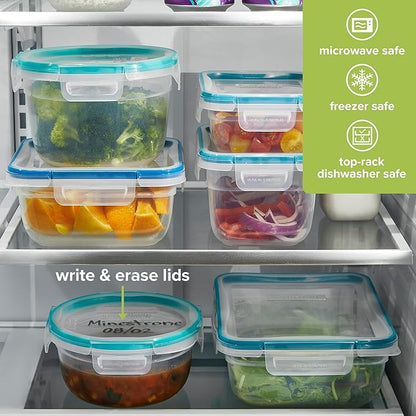Snapware Total Solutions (14-Pack, Mixed Sizes) Plastic Food Storage Containers Set, Airtight & Leakproof Locking BPA-Free Lids, Freezer Dishwasher Microwave Safe