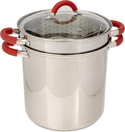 EXCELSTEEL 12 Qt Multifunction Stainless Steel Pasta Cooker
