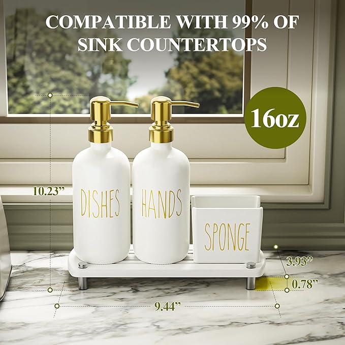 Cisily Kitchen Soap Dispenser Set Comes