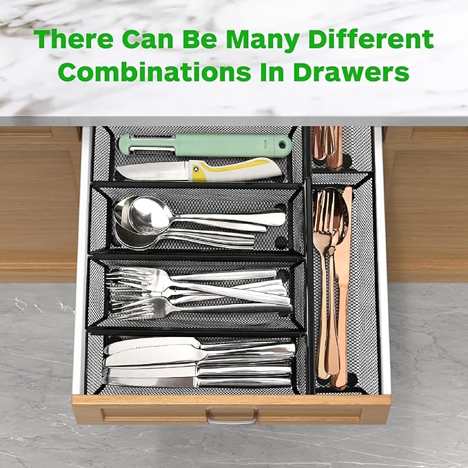 Smgmg Silverware Drawer Organizer, 6 Pack Utensil Organizer