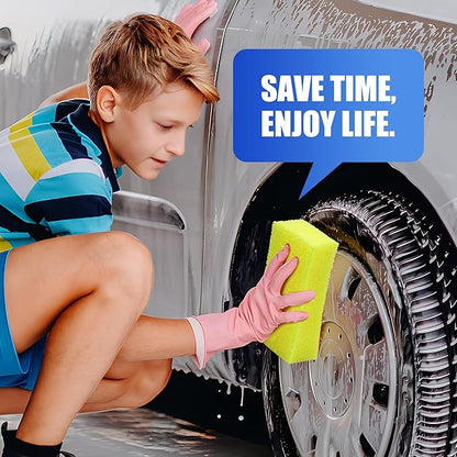 DECOHS 2 Pcs Bug Scrubber Sponge- Reusable Car Bug & Tar Remover Sponge- Car