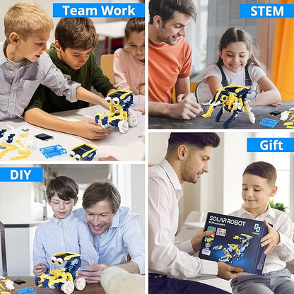 STEM Projects 11-in-1 Solar Robot Toy for Kids Ages 8-12, Science Kits Educational Robotics to Build, Christmas Birthday Gifts for 8 9 10 11 12 13 14 Year Old Boys Girls Teens.
