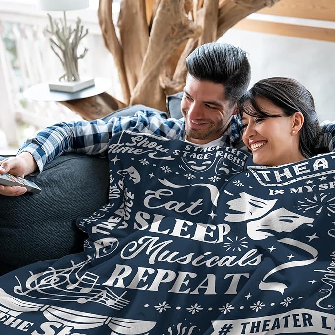 Broadway Blanket Gifts, Musical Theater Gifts for Lovers, Broadway Musical Gift for Theater Kids, Christmas Birthday Gift Blanket for Women Men, 50" x 60"