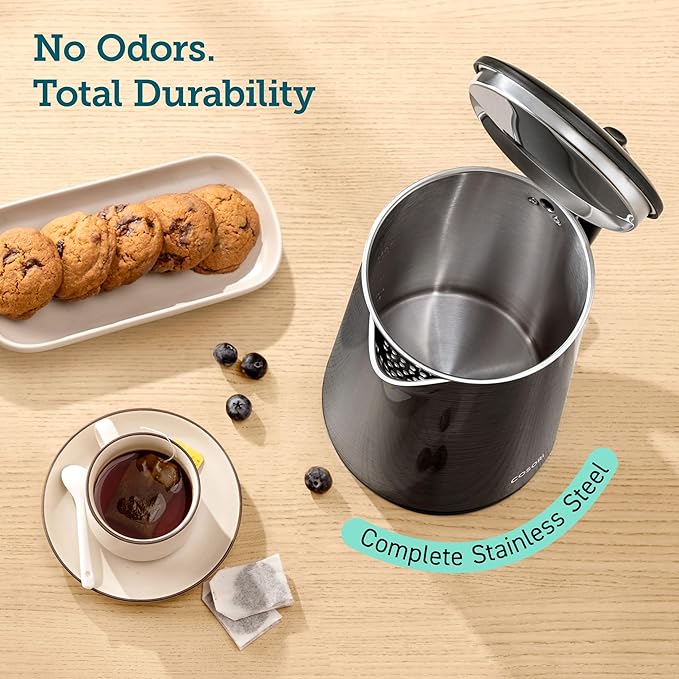 Cosori Electric Kettle, No Plastic Inner Lid, Filter & Spout, Stainless Steel