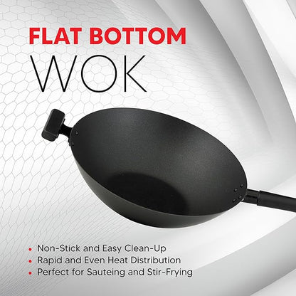 Helen's Asian Kitchen Wok, Premium Excalibur Non-Stick with Stay-Cool Handles, 14-Inches