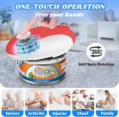USB Rechargeable Electric Can Opener – Battery Operated, One Touch Automatic