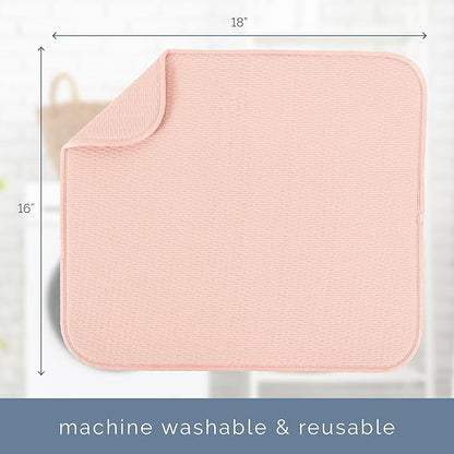 S&T INC. Dish Drying Mat, 16” x 18”, Absorbent Microfiber Kitchen Counter Mat
