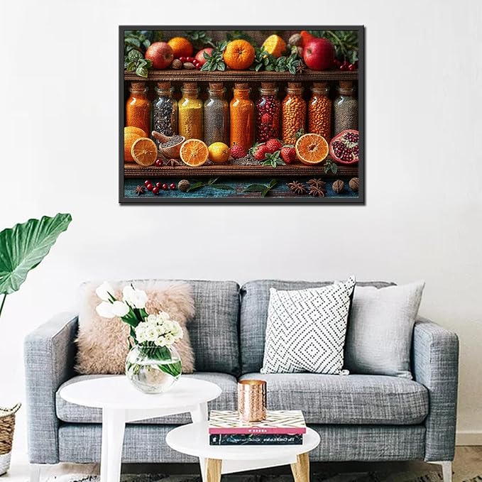 Tucocoo 1000 Piece Jigsaw Puzzles for Adults Spice and Fruits Painting Jigsaw Puzzle Natural Kitchen Colorful Art 1000 Pieces Puzzles for Challenging Family Activity Game DIY Craft Puzzle Wall Decor