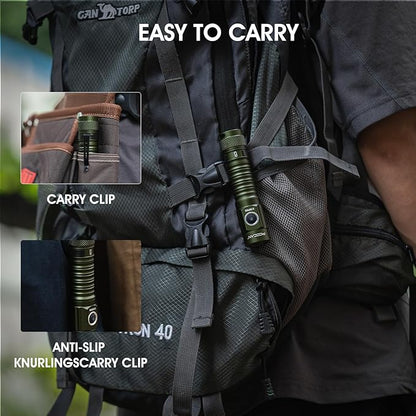 S10Pro EDC Flashlight Rechargeable,Pocket Flashlight 2500 High Lumen Super Bright,Mini Tactical Flashlight Powerful Magnetic,IP68 Waterproof 5 Modes Flash Light for Camping Hiking Emergency