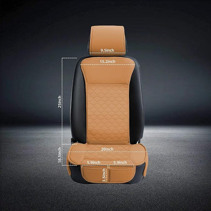 Elantrip 2PCs Front Car Seat Covers Leather Car Seat Protector Universal fit for Most Cars SUVs and Trucks Water Proof Seat Protector Whiskey Color