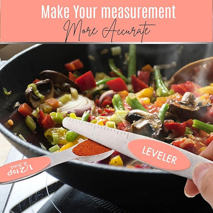 Magnetic Measuring Spoons Set of 9 Stainless Steel Dual-Sided Stackable