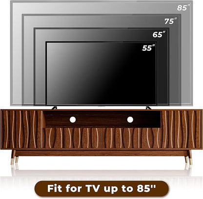 ATJafurn 78‘’ Brown Walnut Finish TV Stand