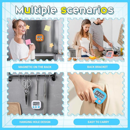 Mwellewm Digital Kitchen Timer 12 Packs Magnetic Classroom Stopwatch Timer 6
