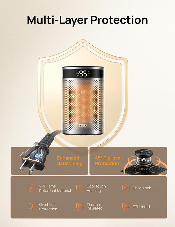 DREO Space Heaters for Indoor Use, Portable Heater