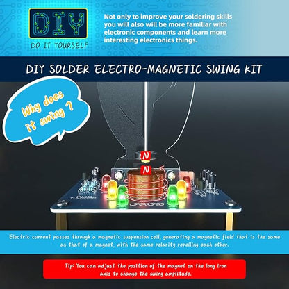 DIY Solder Electro-Magnetic Swing kit,DIY Soldering Projects Soldering Practice Kit DIY Radio Kit for Learning Teaching STEM Education Ideal Gift for Family and Friends