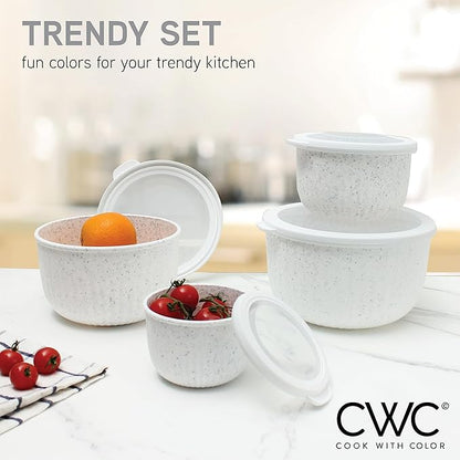 COOK WITH COLOR Prep Bowls with Lids- Wide and Deep Nesting Plastic Small