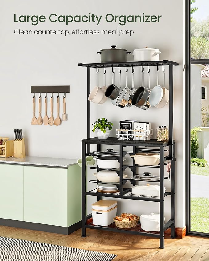CHOEZON Pots and Pans Organizer Rack, Kitchen Bakers Rack, Kitchen Island Table