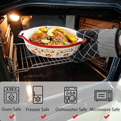 Peohud 3 Pack Ceramic Baking Dishes, 50 Oz Large Casserole Dish