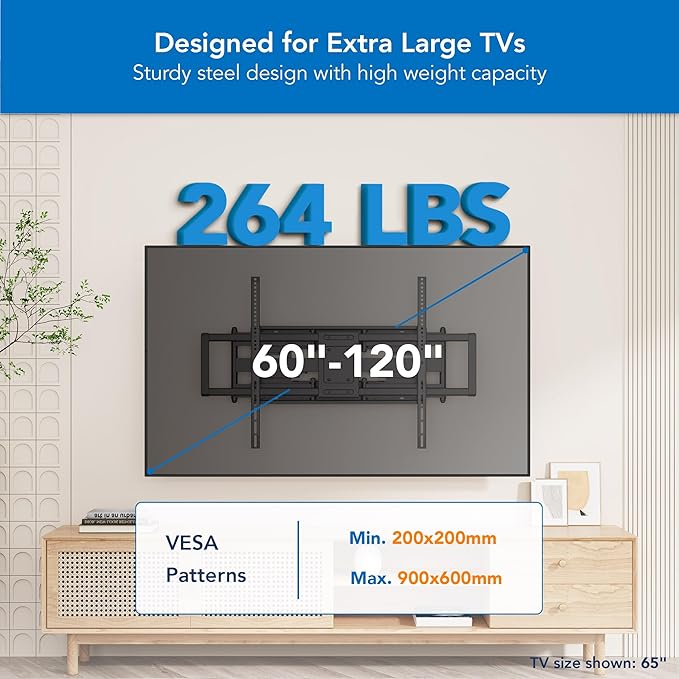 Mount-It! Heavy Duty XXL Full Motion TV Wall Mount