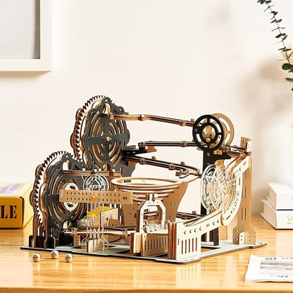 3D Wooden Puzzles Marble Run Set - Mechanical Model Kits with Motor, Brainteaser and Puzzle for Christmas/Birthday,Gifts for Adults and Teens to Build Combination