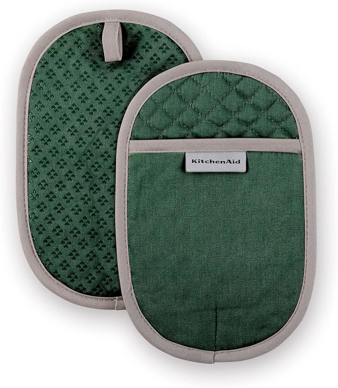 KitchenAid Asteroid Pot Holder 2-Pack Set, Pebbled Palm Green