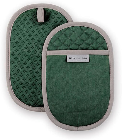 KitchenAid Asteroid Pot Holder 2-Pack Set, Pebbled Palm Green