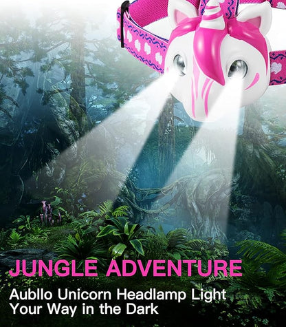 Toys LED Headlamp-Headlamp for Kids Unicorn Toy Head Lamp Flashlight 3 Adjustable Lighting Mode with Elastic Headbands for Boys, Girls, or Adults for Camping, Hiking, Reading, and Parties
